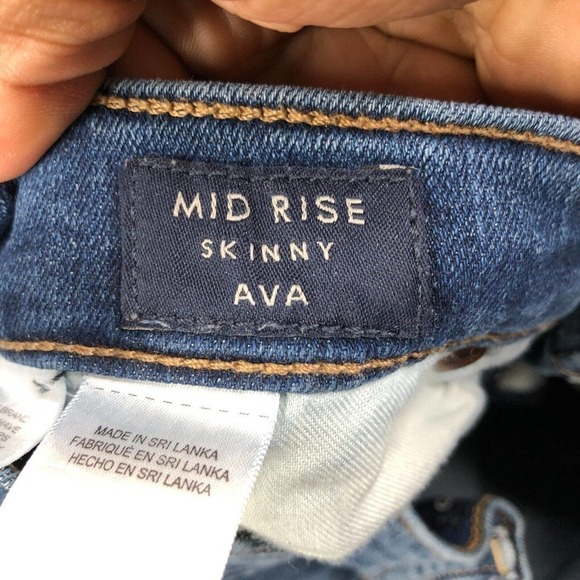 Lucky Brand Skinny Jeans Womens 6/28 Ava Mid Rise Ankle Distressed Stretchy Blue - Picture 11 of 12